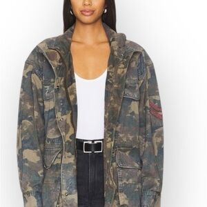 Free People Camouflage Utility Jacket